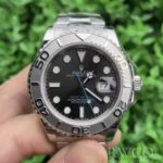 Rolex Yachtmaster II Replica Watch Silver Strap Black Dial