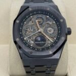 Audemars Piguet Royal Oak Replica Watch Black Strap Grey Dial