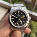 Tudor Black Bay Luxurious Replica Watch Silver Strap Black Dial