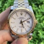 Rolex Datejust Replica Watch Silver And Gold Strap White Dial
