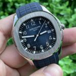 Patek Philippe Aquanaut Replica Watch Navy Blue Strap Black Dial