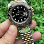 Rolex GMT Master Replica Watch Silver, Gold Strap Black Dial