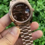 Rolex Seagull 2813 Day Date Replica Watch Silver And Gold Strap Champagne Dial