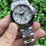 Rolex Daytona Glamorous Replica Watch Silver Strap Black Dial