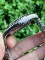 Rolex Day Date Replica Watch Silver Strap Black Dial – Image 4
