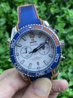 Omega Seamaster 600m Exclusive Replica Watch Orange Strap Silver Dial