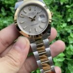 Rolex Datejust Two Tone Replica Watch Silver Strap Gold Dial