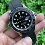 Rolex Yacht Master Exclusive Replica Watch Black Strap Silver Dial
