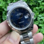 Rolex Datejust Fashionable Replica Watch Silver Strap Black Dial