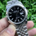 Rolex Datejust Elite Replica Watch Silver Strap Black Dial