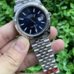 Rolex Datejust Majestic Replica Watch Silver Strap Black Dial