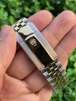 Rolex Datejust Posh Replica Watch Silver Strap Black Dial - Image 7