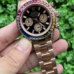 Rolex Daytona Exclusive Replica Watch Rose Gold Strap Black Dial