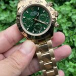 Rolex Daytona Luxurious Replica Watch Gold Strap Black Dial