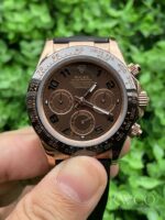 Rolex Daytona Glamorous Replica Watch Rose Gold Strap Black Dial - Imagen 3