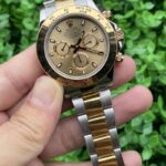 Rolex Daytona Luxurious Replica Watch Silver And Gold Strap