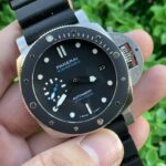 Panerai Luminor Replica Watch Black Strap Black Dial