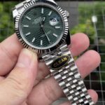 Rolex Datejust Magnificent Replica Watch Silver Strap Black Dial