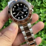 Rolex GMT Master Rootbeer Replica Watch Silver Strap
