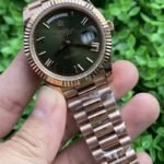 Rolex Day Date Exclusive Replica Watch Rose Gold Strap Silver Dial