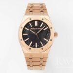 Audemars Piguet Royal Oak Offshore Luxurious Replica Watch Rose Gold Strap Silver And Gold Dial