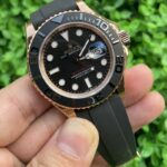 Rolex Yacht Master Replica Watch Black And Silver Strap Black Dial