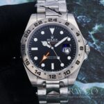 Rolex Explorer Exclusive Replica Watch Black Strap Silver Dial