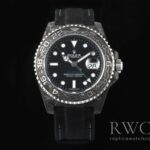 Rolex GMT Master Exclusive Replica Watch Black Strap Silver Dial