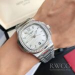 Patek Philippe Nautilus Lady Replica Watch Silver Strap Gold Dial - Imagen 4