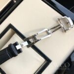 Patek Philippe Nautilus Stunning Replica Watch Black Strap White Dial - immagine 9