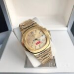 Patek Philippe Nautilus Replica Watch Gold Strap Gold Dial – Image 2