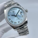 Rolex Day Date Beautiful Replica Watch Silver Strap Silver Dial