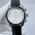 Omega Speedmaster Exclusive Replica Watch Beige Strap Silver Dial