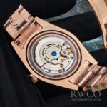 Rolex Sky Dweller Exclusive Replica Watch Rose Gold Strap Silver Dial – Image 5