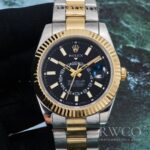 Rolex Sky Dweller Luxurious Replica Watch Silver And Gold Strap Silver Dial