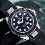 Rolex Yacht Master Glamorous Replica Watch Black Strap Silver Dial – Bild 2