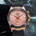 Rolex Daytona Glamorous Replica Watch Black Strap Silver Dial