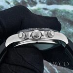 Rolex Daytona Dazzling Replica Watch Black Strap Silver Dial - Image 3