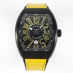 Franck Muller Vanguard Replica Watch Yellow Strap Black Dial