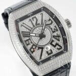 Franck Muller Yachting V45 Replica Watch Black Strap Silver Dial