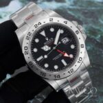Rolex Explorer Luxurious Replica Watch Black Strap Silver Dial – Image 2