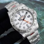 Rolex Explorer Luxurious Replica Watch Black Strap Silver Dial – Image 4