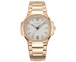 Patek Philippe Nautilus Lady Eye Catching Replica Watch Silver Strap Cream Dial - Image 12