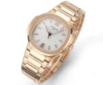 Patek Philippe Nautilus Lady Exclusive Replica Watch Rose Gold Strap Silver Dial - Imagen 2