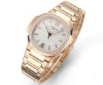 Patek Philippe Nautilus Lady Exclusive Replica Watch Rose Gold Strap Silver Dial - Imagen 5