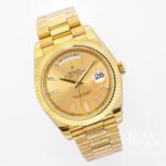 Rolex Day Date Stylish Replica Watch Gold Strap Gold Dial