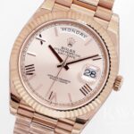 Rolex Day Date Replica Watch Light Strap Silver Dial