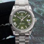 Rolex Day Date Replica Watch Black Strap White Dial