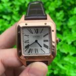 Cartier Santos Dumont Gold with Black Strap